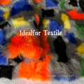 Multi Color Jacquard Short Pile Fake Raccoon Fur